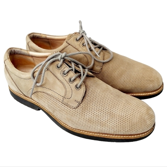 Abeo Newland Mens Nubuck Leather Comfort Orthotic Shoes 10.5N Perforated Oxford - Picture 1 of 14